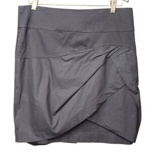 Reiss Women's Asymmetrical Faux Wrap Tulip Skirt Size 10 Black